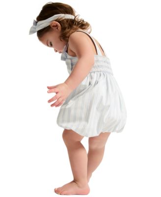 Baby Girls' Striped Romper & Headband, 2-Piece Set