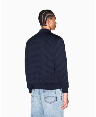 Men's Quilted Textured Bomber Jacket