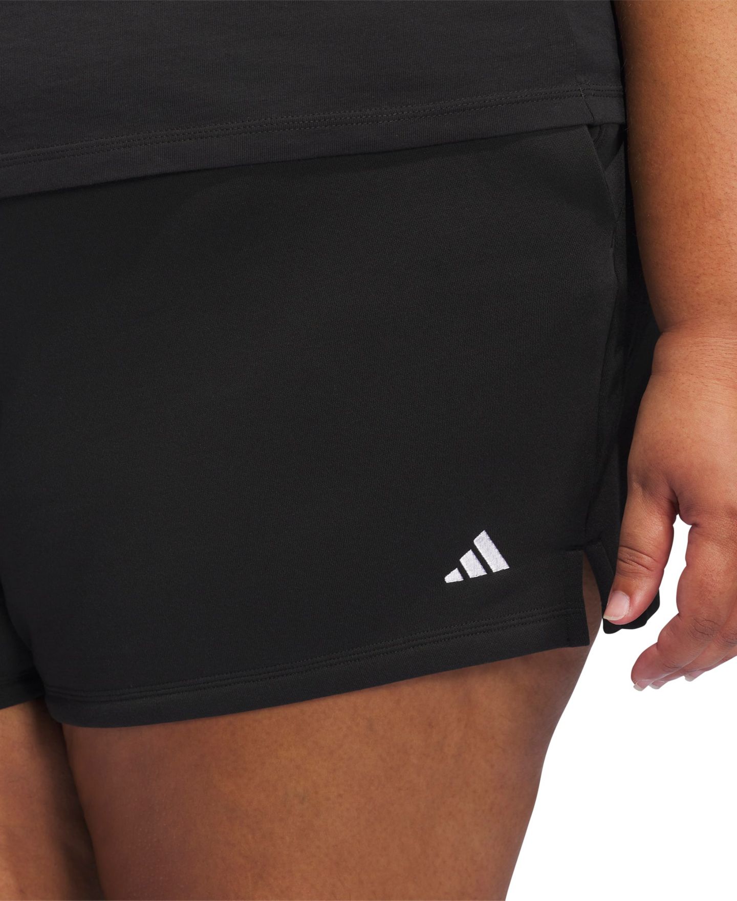 Женские шорты adidas Plus Size Essentials Small Logo, цвет: Чёрный / Белый — фото 4