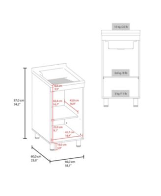 Slee Compact Utility Sink Cabinet with Storage and Metal Legs for Laundry Room