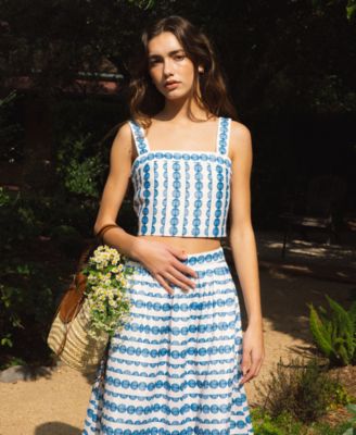 Women's Structured Sleeveless Taffeta Top