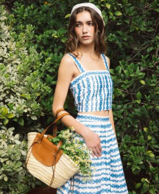 Women's Structured Taffeta Midi Skirt