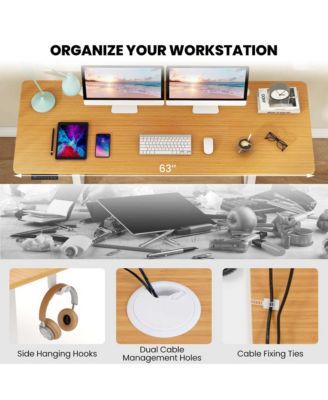 63 x 24 Inch Sit Stand Desk Height Adjustable Electric Standing Desk