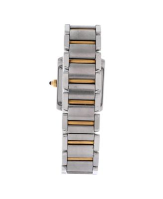 Tank Francaise Quartz Watch in Stainless Steel and Gold 20mm