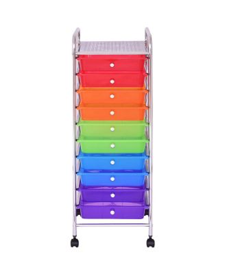 10 Drawer Rolling Storage Cart Scrapbook Paper Office School Organizer