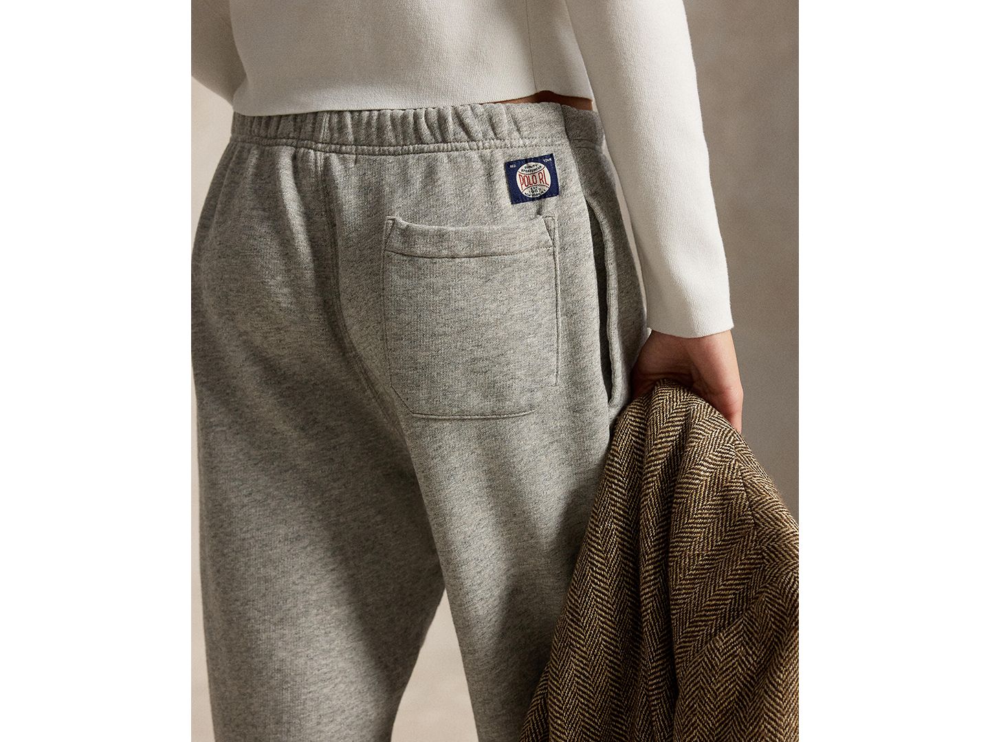 Мужские брюки Polo Ralph Lauren Logo Patch Sweatpants, цвет: Меланжевый — фото 5