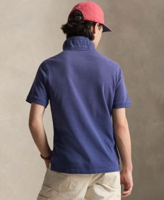 Men's Short-Sleeve Ribbed Collar Polo Shirt