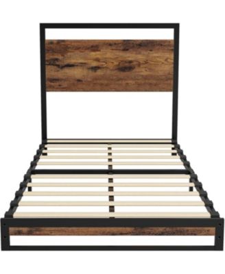 Bed Frame with Headboard and Footboard, Heavy Duty Slats Support with Under Bed Storage, Non-Slip, Easy Assembly