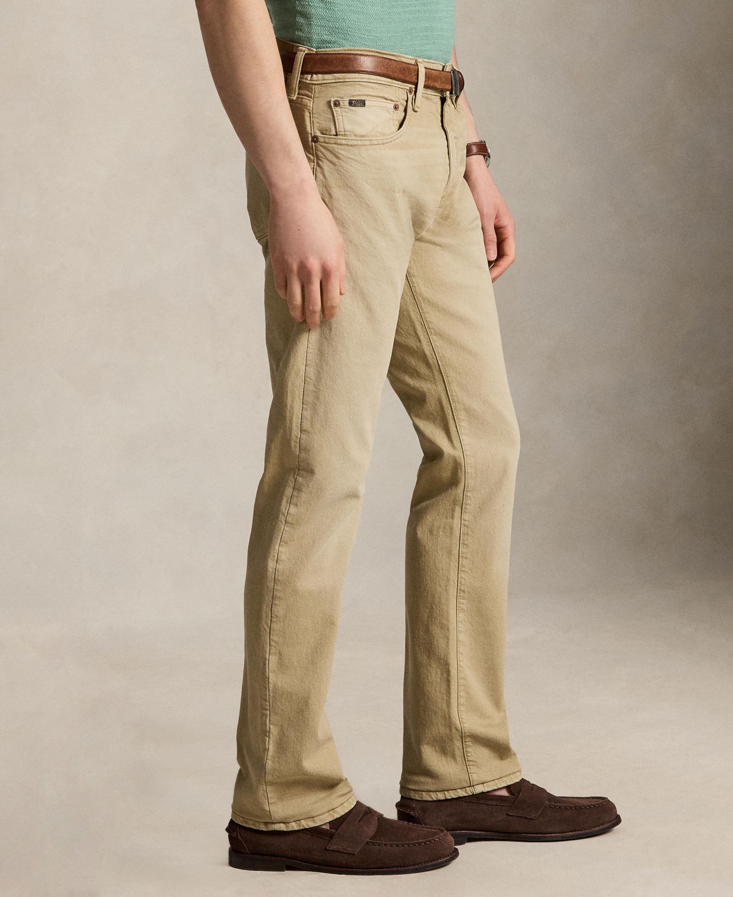 Мужские джинсы Polo Ralph Lauren Varick Slim Straight Stretch, цвет: Хаки — фото 3