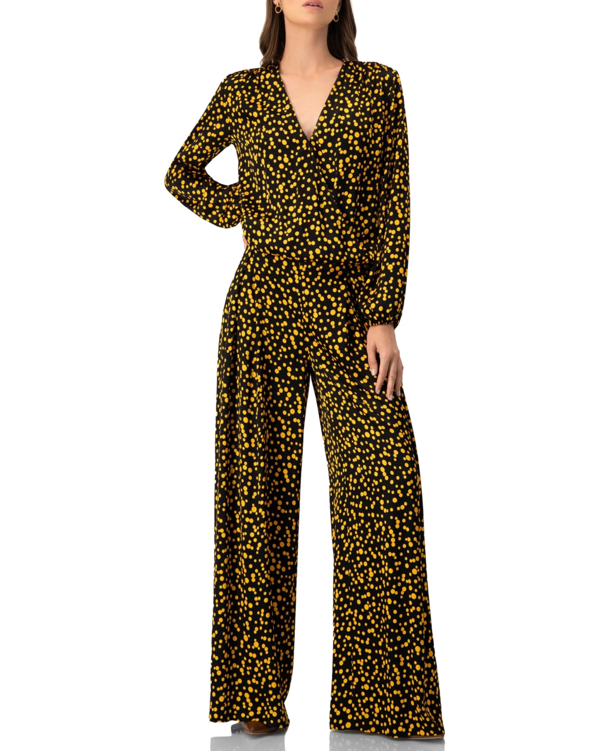 Ivonne Women's Wide-Leg Polka Dot Pants