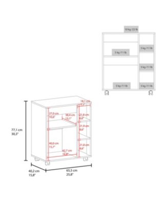 Zombia Space-Saving Microwave Cart Cabinet,Storage, Microwave Stand, and Rolling Wheels, White