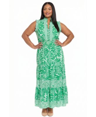 Plus Size Split V-Neck Maxi Dress