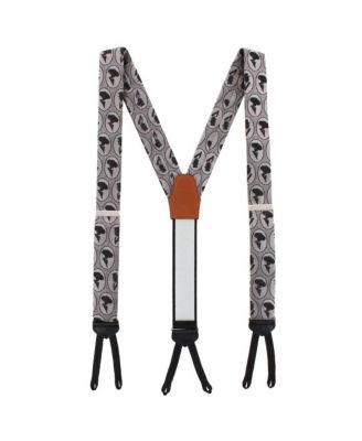 Men's Silhouette Cameo Novelty Silk Formal End Suspenders