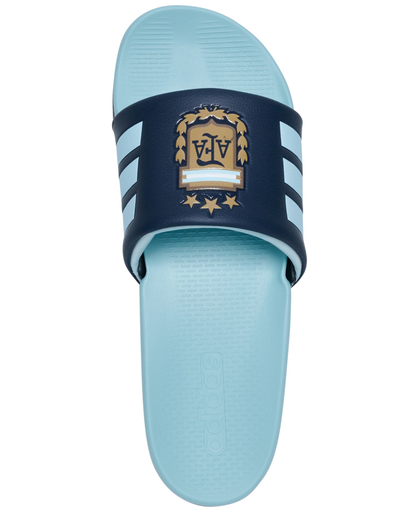 Мужские сандалии adidas Adilette Comfort 2.0 Argentina Slide, цвет: Тёмно-синий / Золотой — фото 4