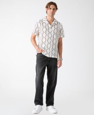 Men's Carter Geometric Crochet Resort Shirt