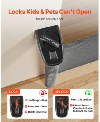 Retractable Mesh Safety Gate 57" Wide x 38.5" Tall with Security Lock for Stairs and Hallways