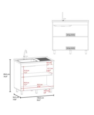 Utility Sink Cabinet with 2 Doors and 3 Shelves