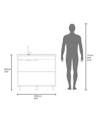 Utility Sink Cabinet with 2 Doors and 3 Shelves