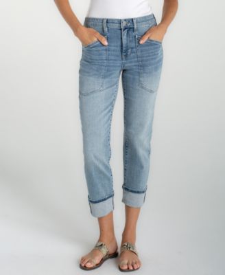 Petite Marley Cropped Girlfriend Cuffed Jeans