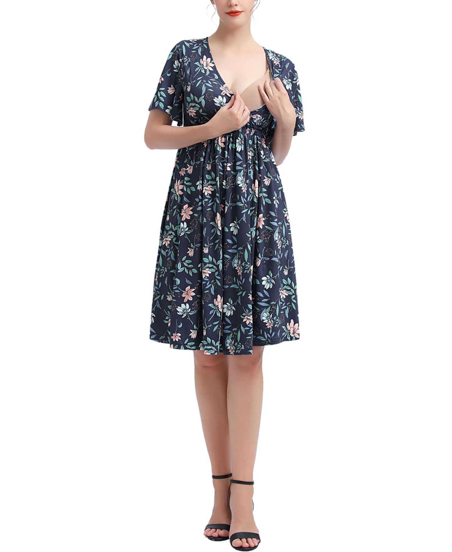 Женское платье kimi + kai Annis V-Neck Nursing, цвет: Тёмно-синий — фото 4