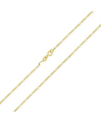 Ultra Thin Lightweight 1.2MM Figaro Link Chain Necklace 14K Gold Plated .925 Sterling Silver