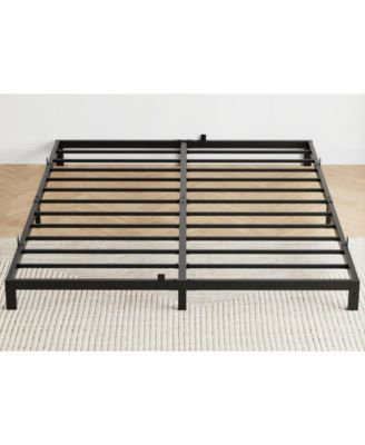 8 Inch Black Queen Low Profile Metal Bed Frame-Sturdy Mattress Foundation-Easy Assembly-Noise Free