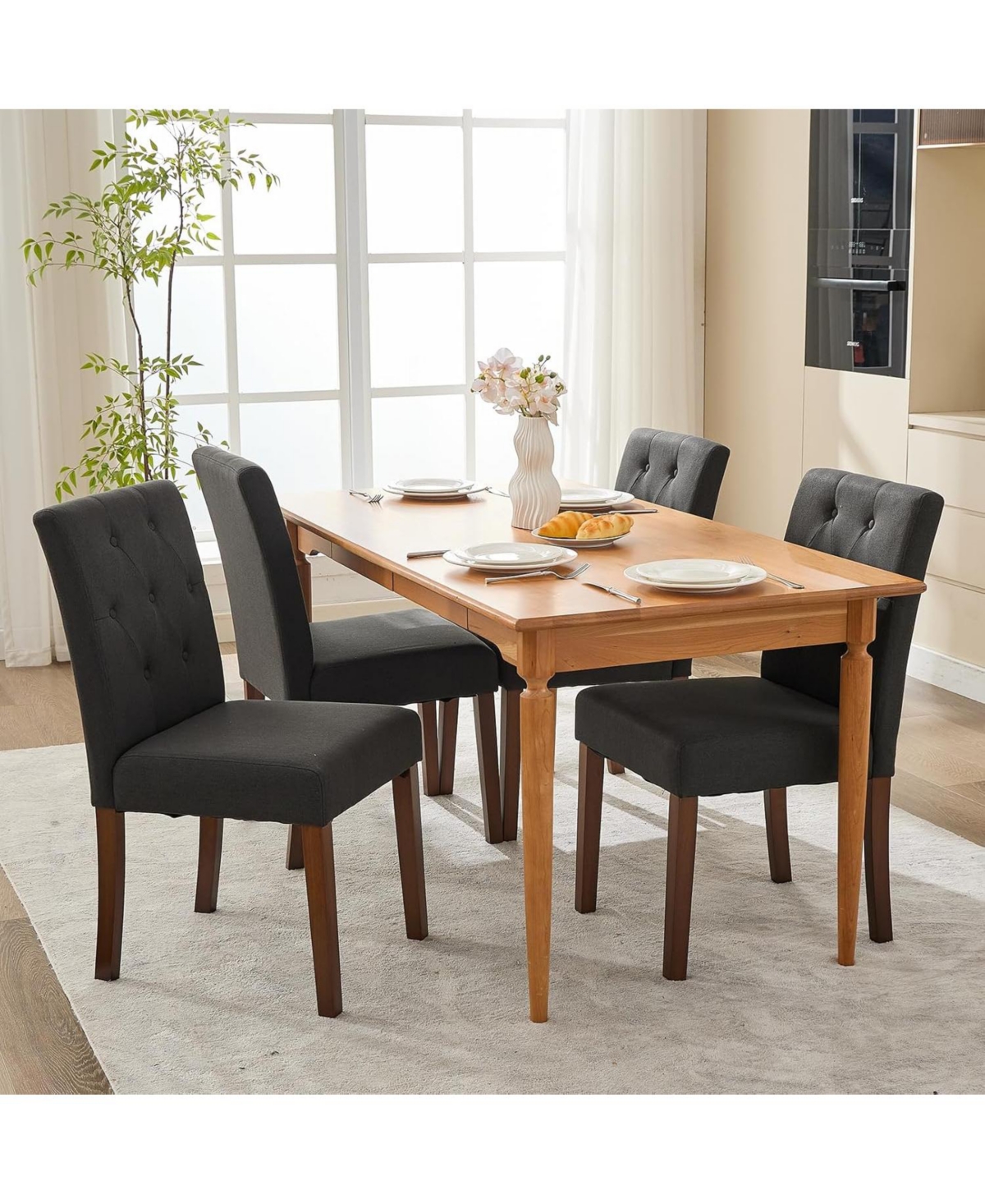 gaomon Parsons Button Tufted Dining Chairs Set of 4