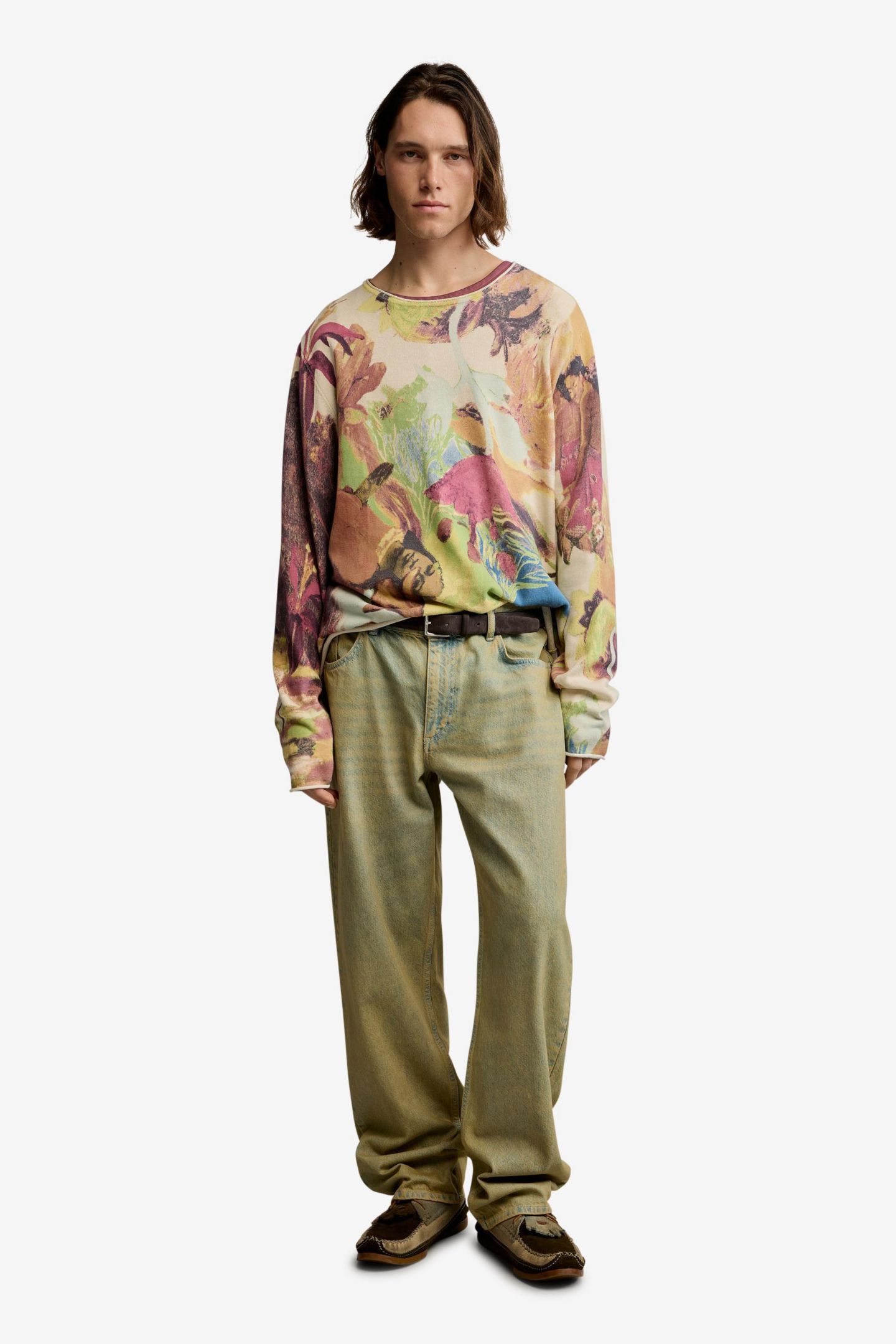 Мужской свитер Desigual Gaugin Printed, цвет: Средний бежевый — фото 2