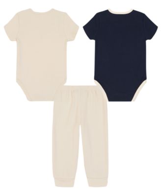 Baby Boys' Short-Sleeve Embroidered Bodysuit and Pants, 3-Piece Set