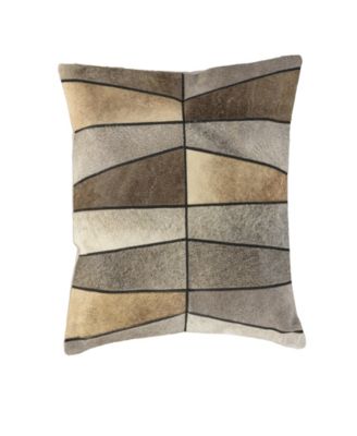 Patricia Leather Cotton Decorative Pillow, 22" x 22"
