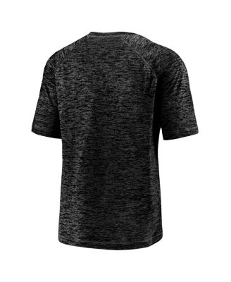 Men's Black Carolina Panthers Nickname Wordmark Raglan Space Dye T-Shirt