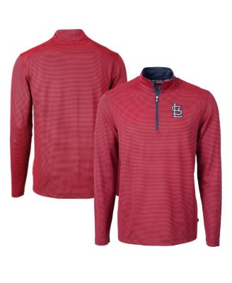 Men's Red/Navy St. Louis Cardinals Virtue Eco Pique Micro Stripe Quarter-Zip Pullover