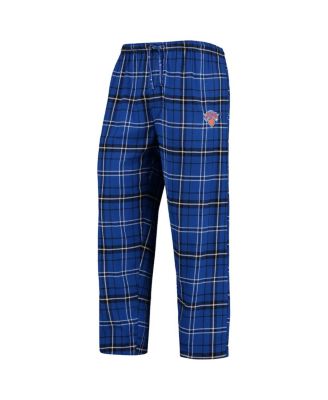 Men's Blue/Black New York Knicks Ultimate Plaid Flannel Pants