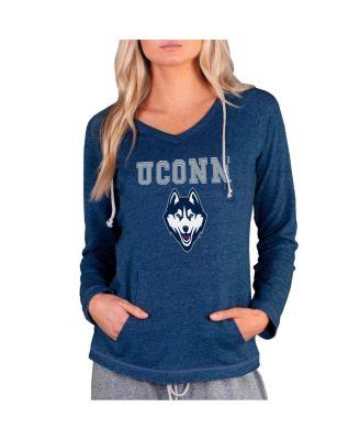 Women's Navy Huskies Mainstream Tri-Blend Raglan Long Sleeve V-Neck Hoodie Top