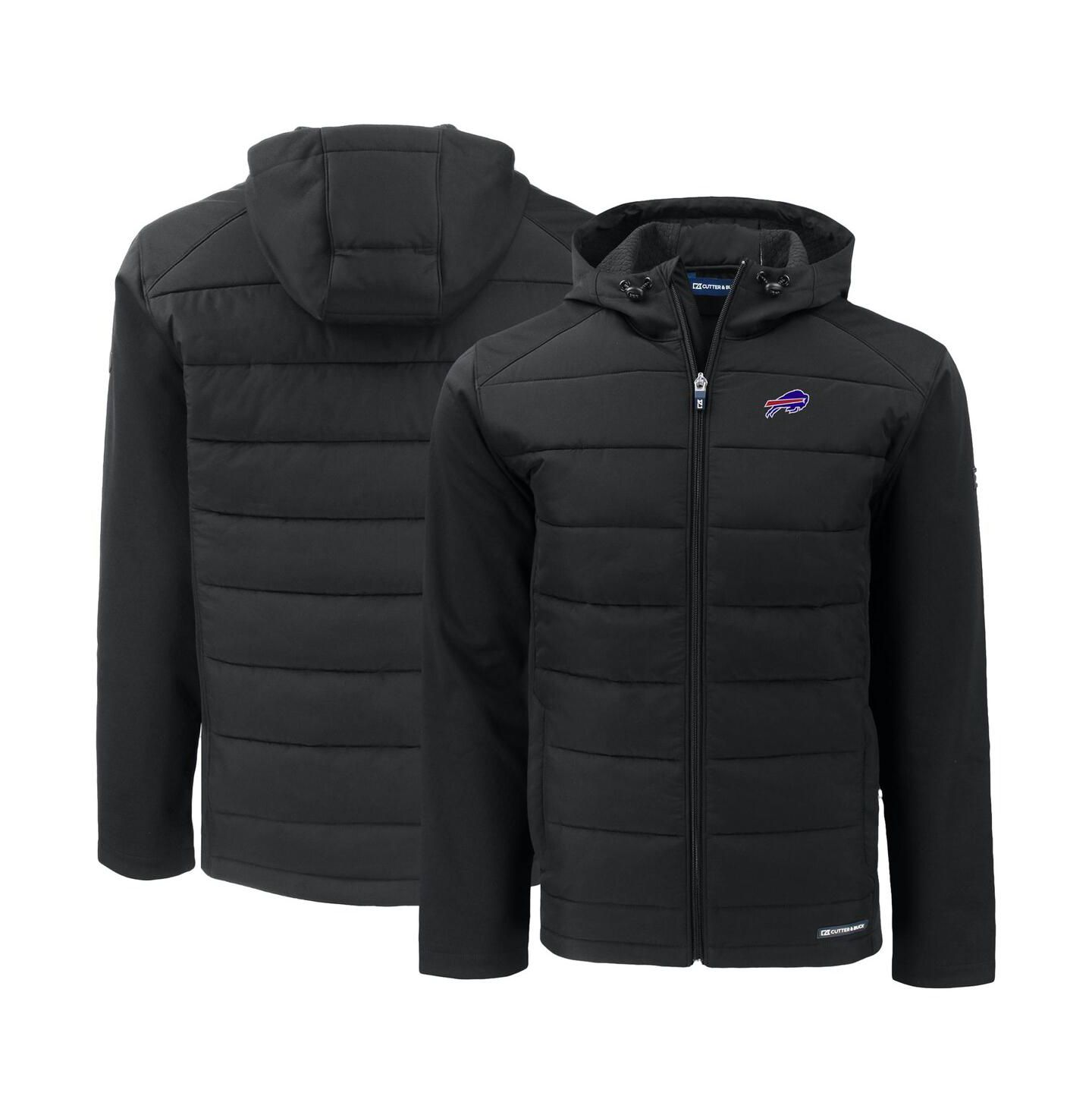 Мужская куртка Cutter & Buck Black Buffalo Bills Evoke PrimaLoft Hybrid Eco Softshell Full-Zip Hooded — фото 1