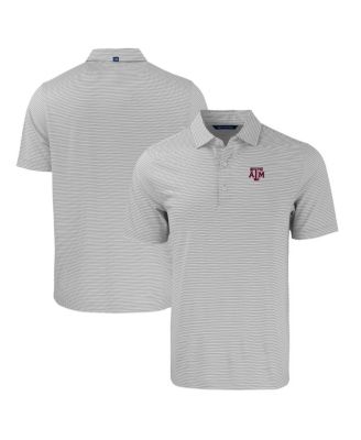 Men's Gray/White Texas A&M Aggies Forge Eco Double Stripe Stretch Polo Shirt