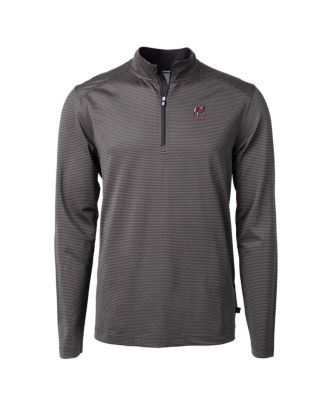 Men's Black Georgia Bulldogs Alumni Logo Virtue Dry Tec Eco Pique Micro Stripe Quarter-Zip