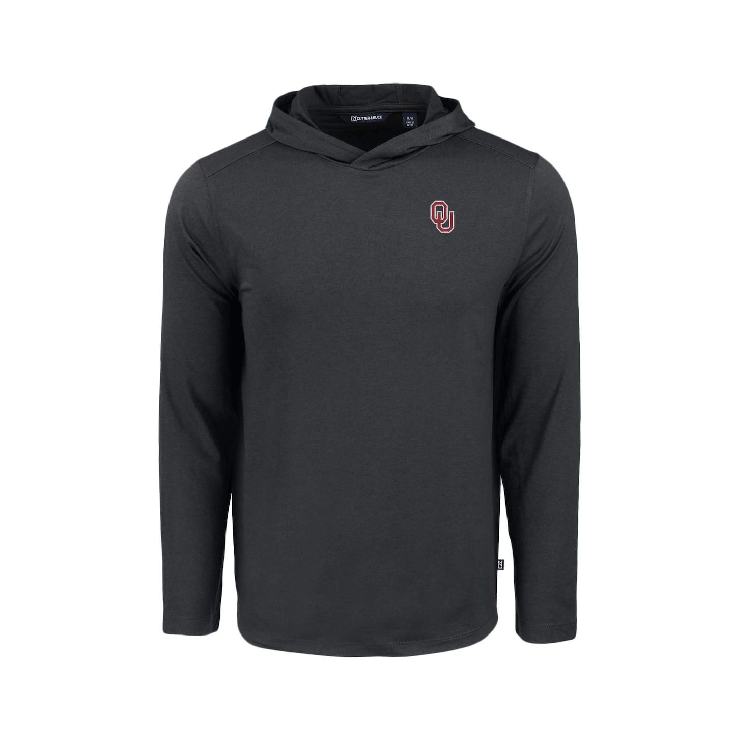 Мужское худи Cutter & Buck Black Oklahoma Sooners Coastline Epic Comfort Eco Long Sleeve — фото 2