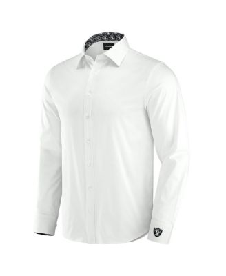 Men's White Las Vegas Raiders Man-In-Motion Long Sleeve Button-Up Dress Shirt