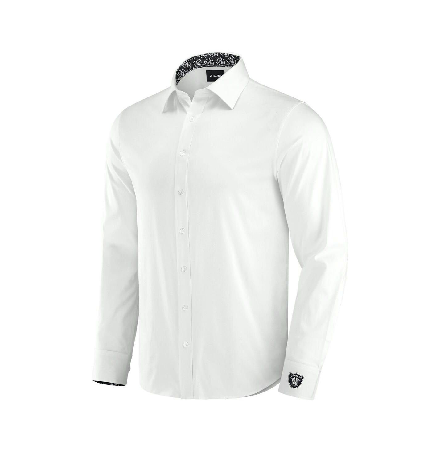 Мужская рубашка J. Palmer White Las Vegas Raiders Man-In-Motion Long Sleeve Button-Up Dress Shirt — фото 2
