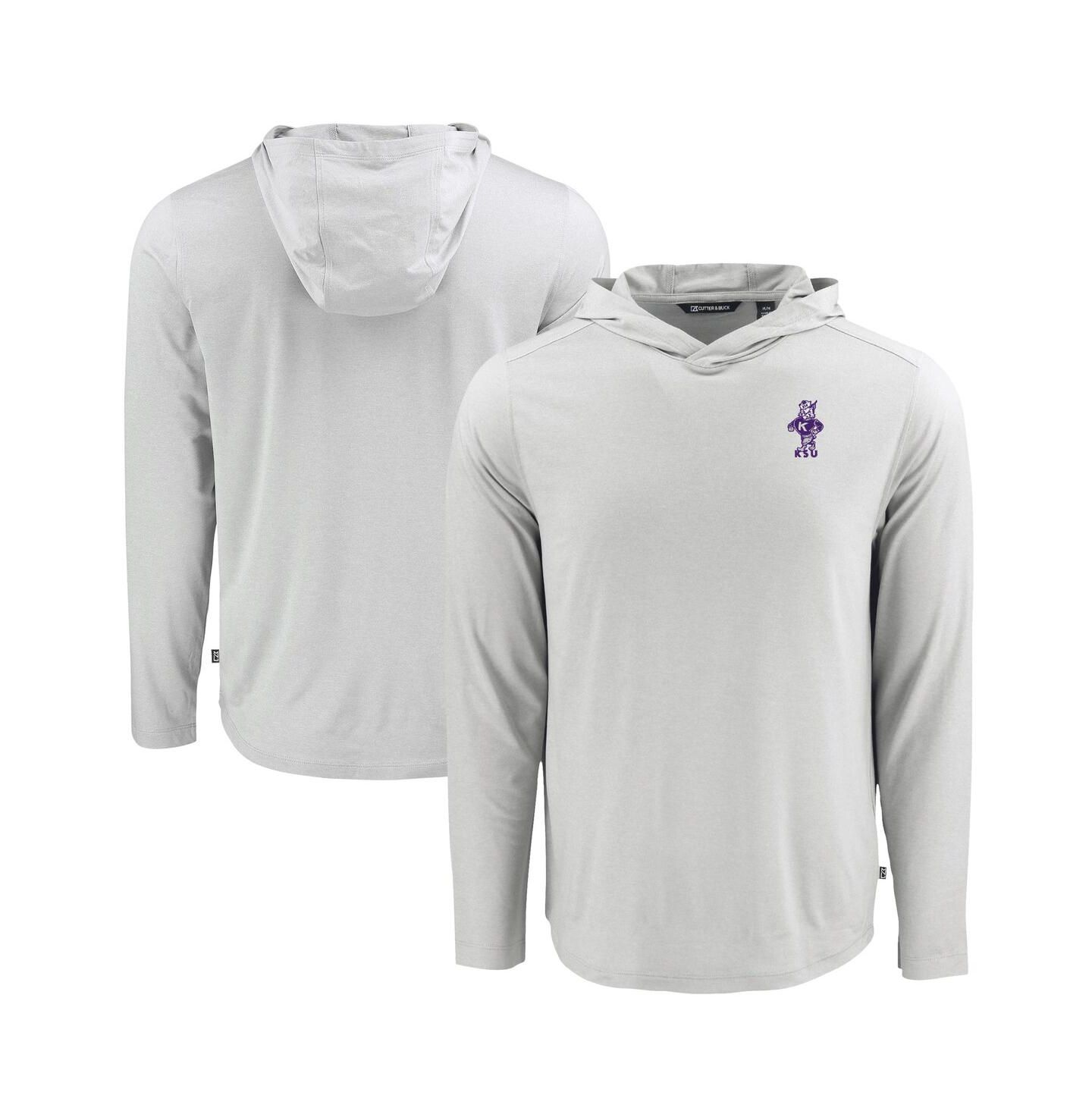 Мужское худи Cutter & Buck Gray Kansas State Wildcats Coastline Epic Comfort Eco Long Sleeve — фото 1