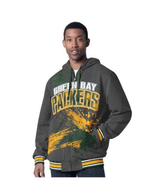 Men's Green/Charcoal Green Bay Packers Dual Threat Reversable Full-Zip Hooded Jacket