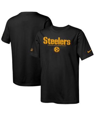 Big Boys and Girls Black Pittsburgh Steelers Sideline Team Issue T-Shirt