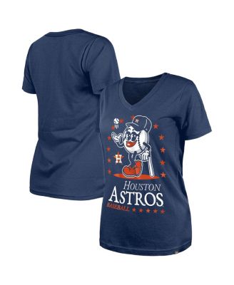 Women's Navy Houston Astros Little Miss 2 V-Neck T-Shirt