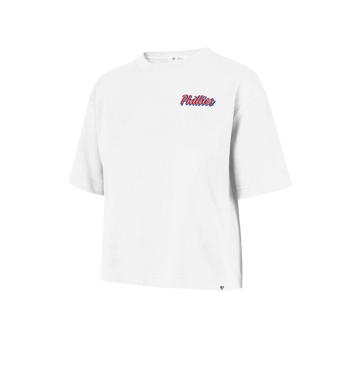 Женская футболка '47 Brand White Philadelphia Phillies Collage Script Reed City — фото 2