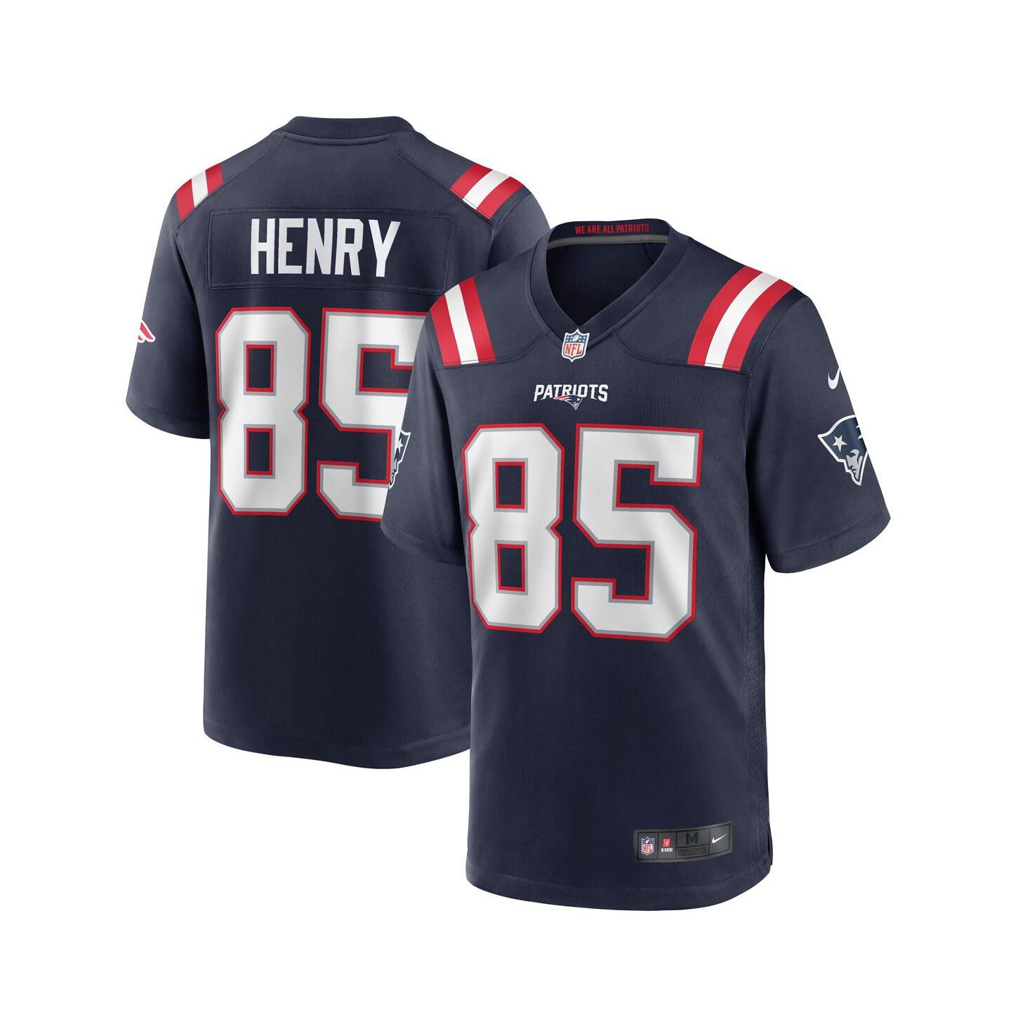 Мужской топ Nike Hunter Henry Navy New England Patriots Team Game Jersey — фото 1
