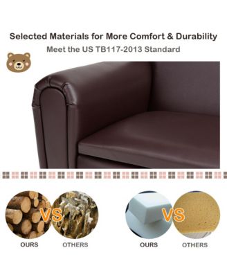 Kids Sofa Armrest Chair Lounge Couch Wood Construction Storage Box Living Room