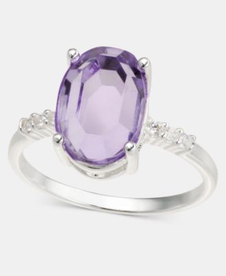 Charter Club Purple Crystal Ring, Macy's Exclusive - Silver