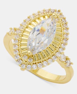 Cubic Zirconia Textured Ring