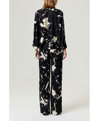 Women's Abstract Print Jacquard Blouse